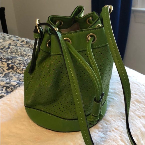 green bucket bag